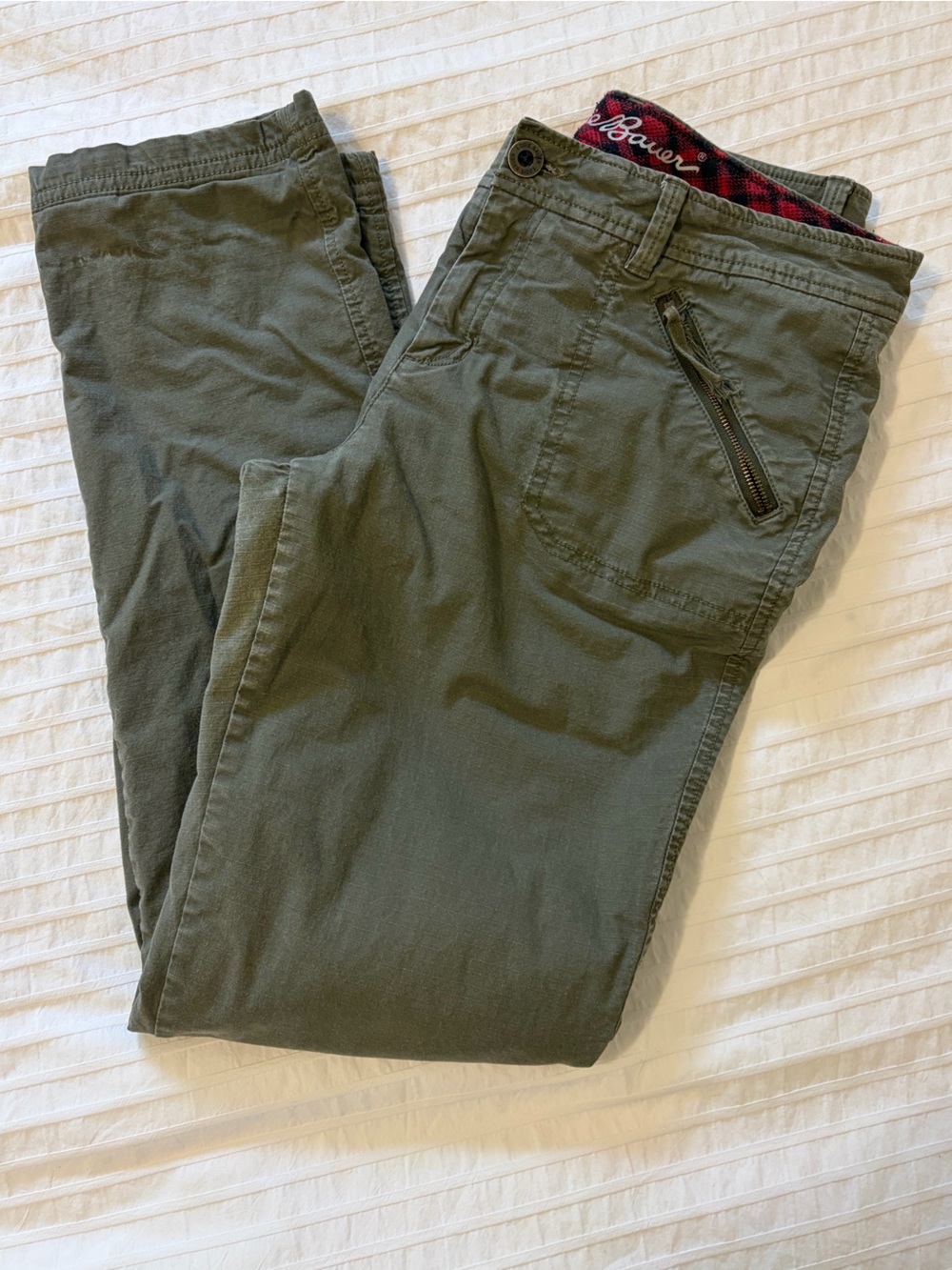 EDDIE BAUER- size 6  flannel-lined outdoor utility pants